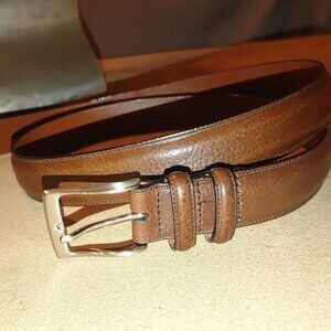 Leather Belt Size 42 Perry Ellis Brown Portfolio Grain Cowhide 1.5   Silver Buck